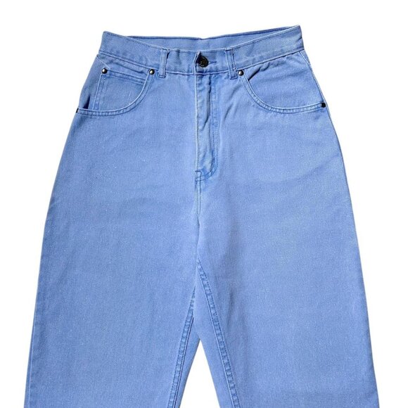 80s vintage highwaisted jeans high rise mom faded light purple blue Hechter. - Picture 2 of 5